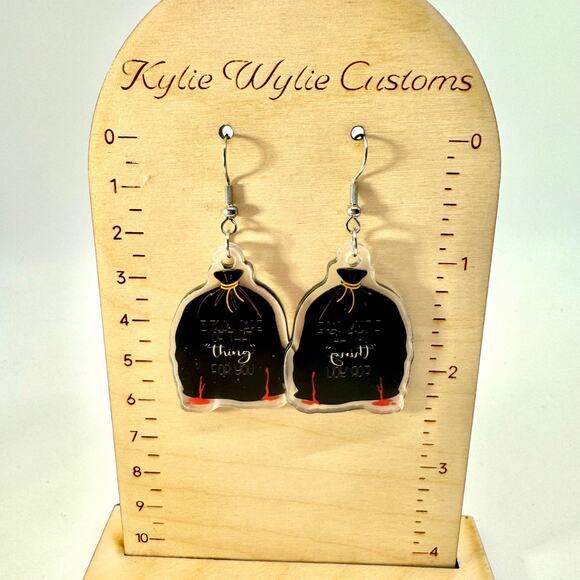 Murder Trash Earrings - Halloween Earrings - Funny Earrings - Attitude Accessory - Picture 9 of 9